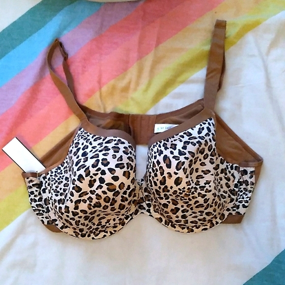 38C Cacique Cheetah Print Bra Lane Bryant Leopard Underwire Comfortable Full Cup - Picture 1 of 11